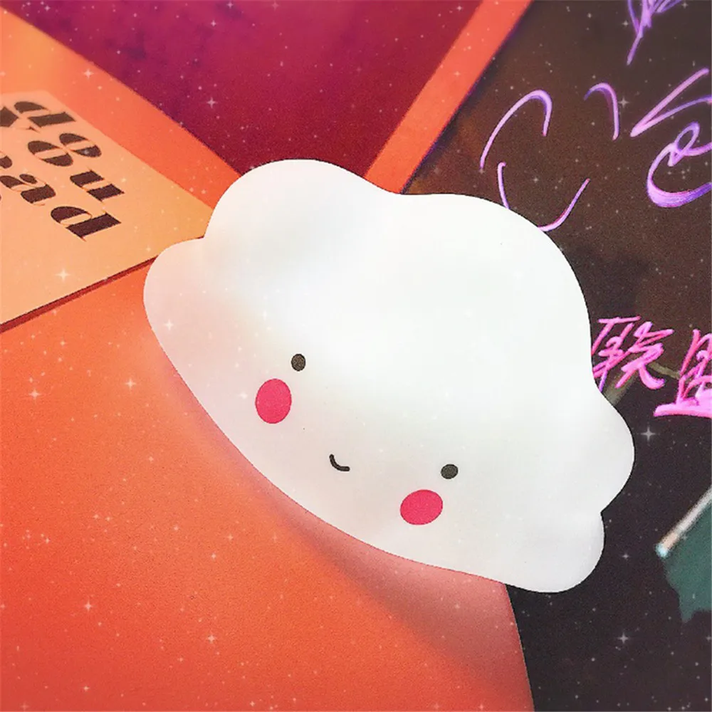 Cloud Shape Button Battery Night Light Children Light Baby Nursery Lamp Bedroom Sleep for Children Girl Toy Christmas Gift