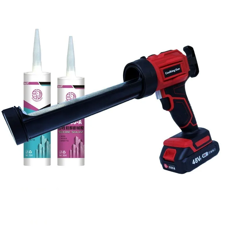 Cordless Electric Caulk Gun with LED Light, 21V Lithium-Ion Sealant Dispenser & Adhesive Caulking Tool for Silicone, PU & Hard G