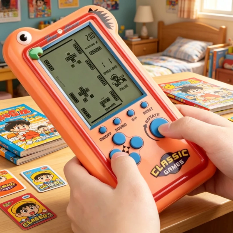 

New Kids Large Screen Game Console Classic Tetris Game Machine Educational Puzzle Toy