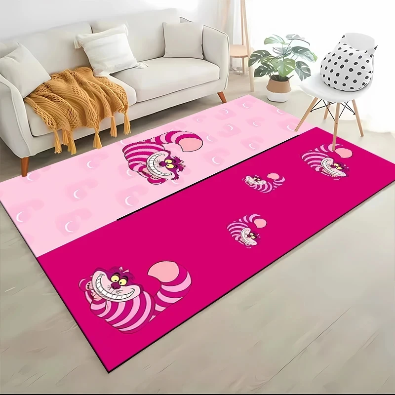 MINISO Disney Alice Wonderland Carpet Cheshire Cat Cartoon Pattern Living Bedroom Rug Bedside Floor Kid Room Cloakroom Play Mats