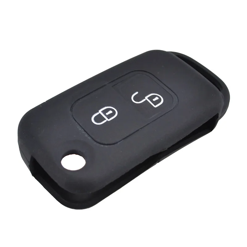 AX Silicone Remote Flip Key Case Fob Shell Cover For Mercedes Benz A C E S Slk Class Skin Holder 2 Button