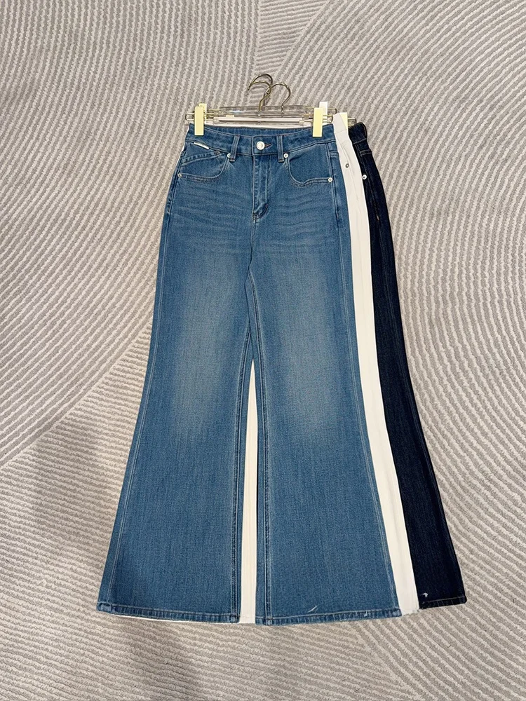 

Slimming High Waist Bell Bot Jeans Women's Simple Versatile Cotton Denim Pants Spring Season Ladies Faion