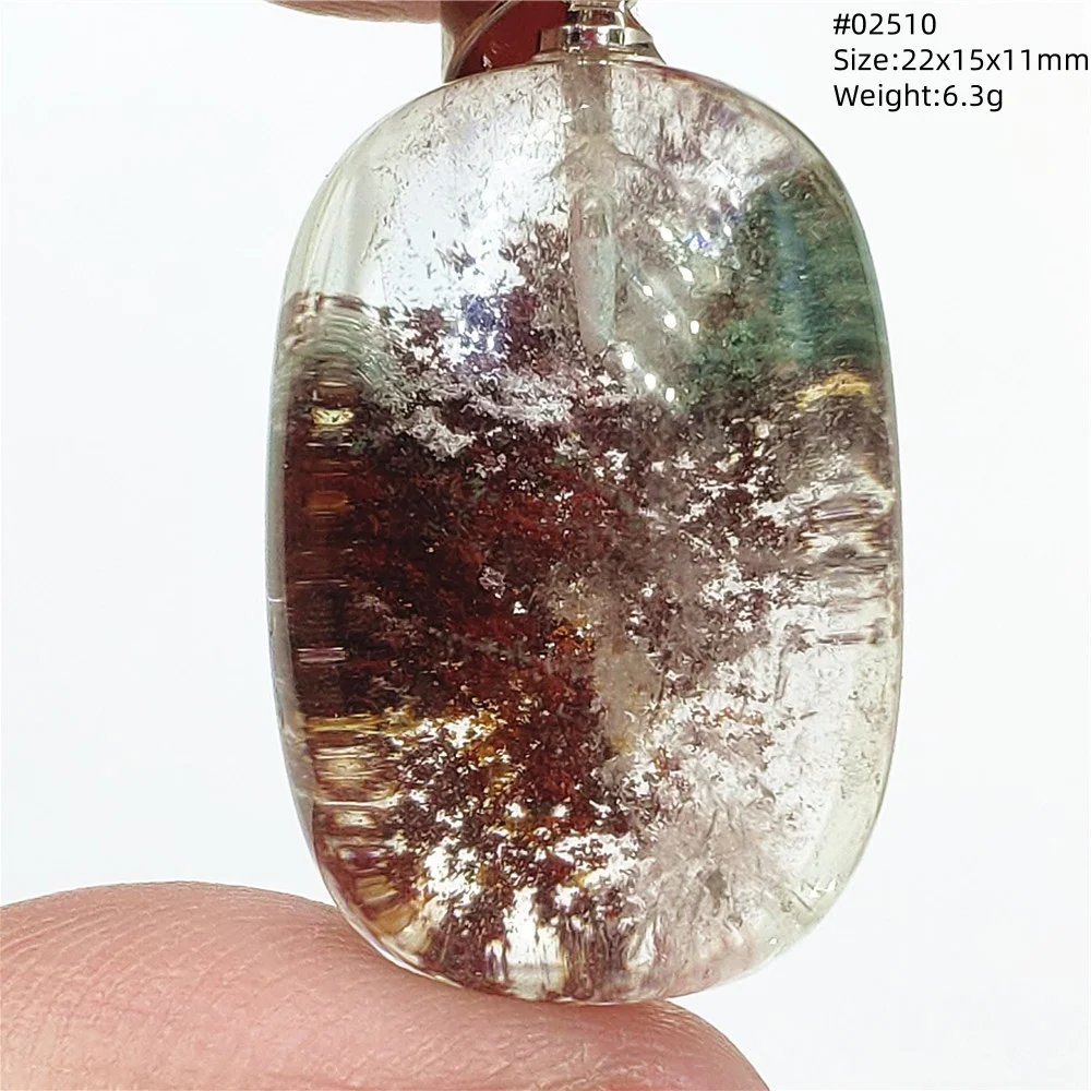 Colgante de cuarzo fantasma verde Natural, joyería rectangular, collar para hombres y mujeres, gota de agua, fantasma, jardín raro AAAAAA