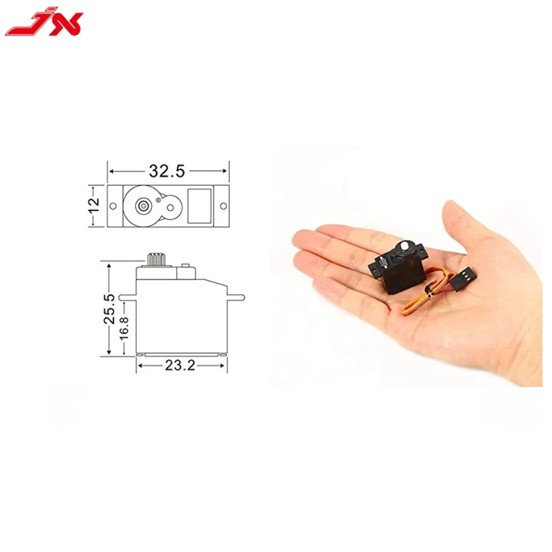 JX PS-1109HB 4.8V-6V 9g 2KG Large Torque Plastic Gear Mini Micro Servo for 1/18 RC Car Plane Boat Motorcycle Robot Wltoys Parts