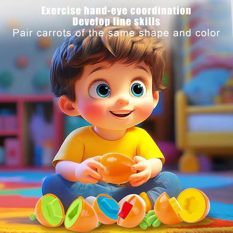 Juguete de huevo a juego, clasificador de formas de huevo a juego, favores de fiestas, rompecabezas suave para niños, juego de aprendizaje temprano, desarrollo de habilidades para