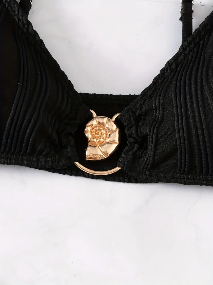 ビキニ レディース 水着 2026 新作 ブラック スリング リブ編み ビキニセット セクシー Tバック水着 夏 ツーピース ビーチウェア 水着 女性用