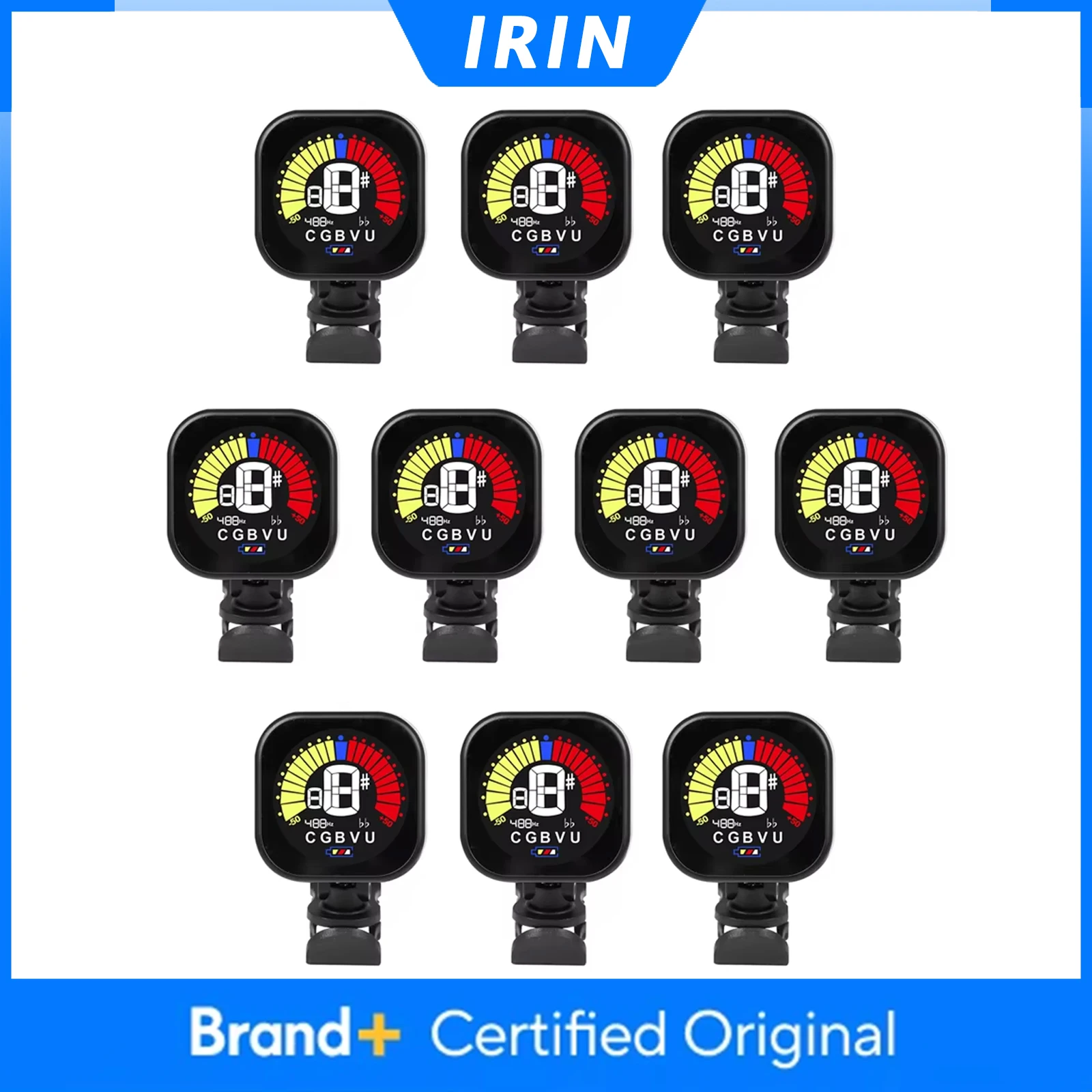 

IRIN Guitar Tuner 12-Tone Equal Temperament Rechargeable Clip On Tuner LED Display Tuner for Guitar/Bass/Ukulele/Violin