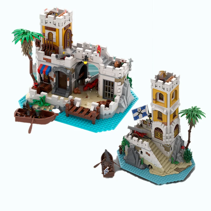 Small particle assembly building blocks MOC-124819 125017 island castle boat assembly building children's toy gift ornaments