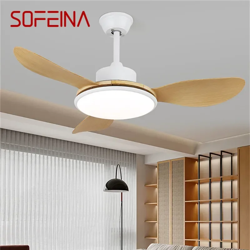 SOFEINA Modern Fan Light Luxury Living Room Restaurant Bedroom Study LED Ceiling Fan Light Remote Electric Fan Light