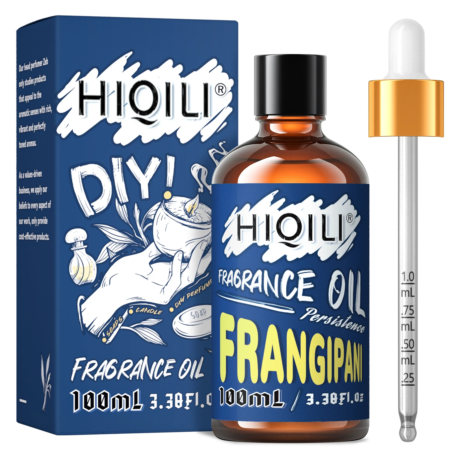 HIQILI 100ML Feangipani Oil, 100% Pure Oil for Aromatherapy,Car Diffuser,Humidifier,Candle Making, Soap Making, Massage and Gift