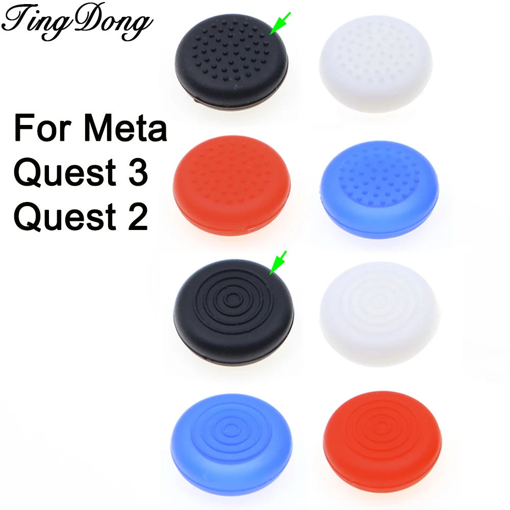4pcs Silicone Non-Slip Protective ThumbStick Caps For Meta Quest 3 VR ,Oculus Quest 2/3 OQ2 /3 Joystick Thumb Grip Accessories