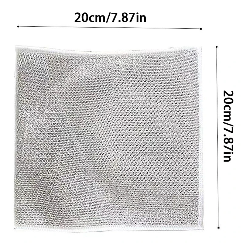 Mesh Cleaning Cloth Metal Wire Universal Sink Faucet Tea Stain Rag Microwave Gas Stove Dishwashing Scouring Pad Kitchen Towel