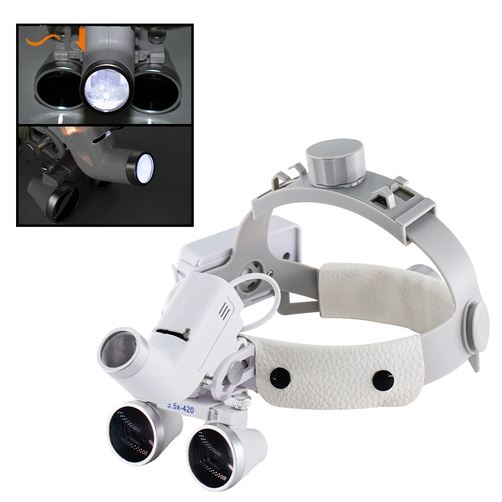 5W Focusing Headlight With Medical ENT Loupe Binocular Magnifier 2.5X 3.5X Optical Surgical Type With High Quality Magnification