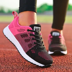 Fashion 2025 New Women's Sneakers Mesh Fabric Woman Shoes Walking Sneaker Woman Lace Up Tenis Feminino Sneakers For Women