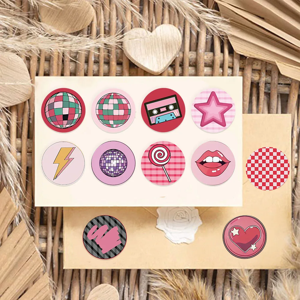 50 Uds. Cubierta destacada de Instagram pegatina Circular de Graffiti Clip Manual taza de agua fina pegatinas de decoración para monopatín de ordenador