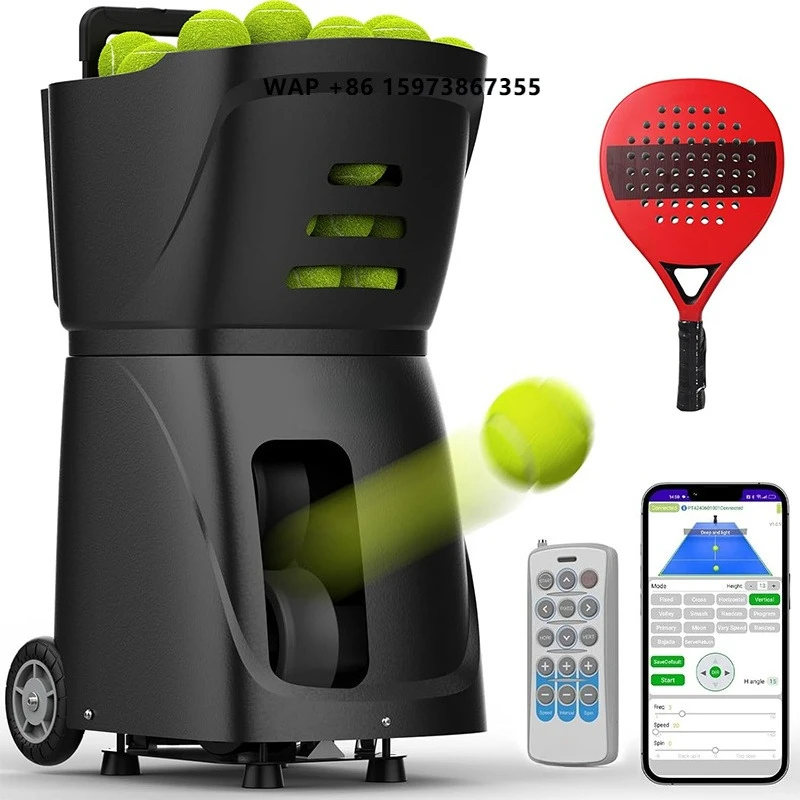PT-SMART Padel Ball Machine Tennis Ball Machine with Remote for Practice with APP Remote Control
