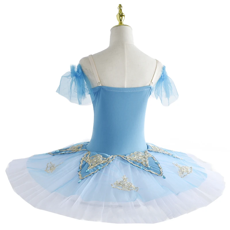 Vestido de balé para mulheres e meninas, Blue Swan Lake, panqueca tutu, bailarina vestido para adulto e criança