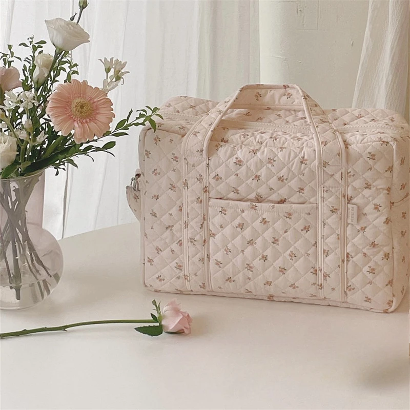 Koreanische Mode Floral Windel Tasche für Frauen Süße Blume Große Kapazität Mutterschaft Pakete Weiche Baumwolle Neugeborenen Zeug Lagerung Tasche