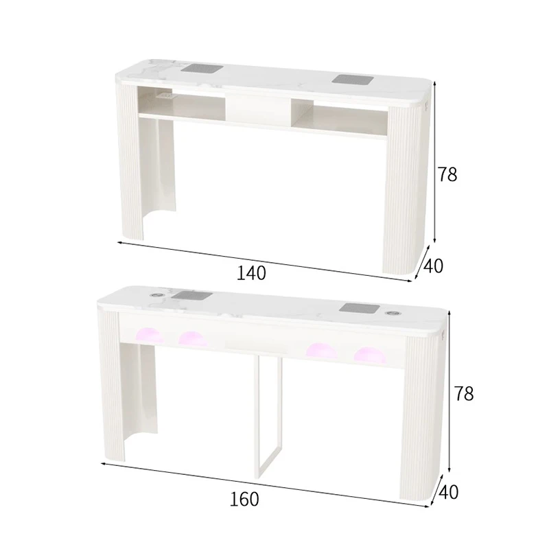 Tavolo per unghie multifunzionale francese Tavolo per manicure moderno e minimalista di lusso professionale con mobili Mesa di design per collettore di polveri