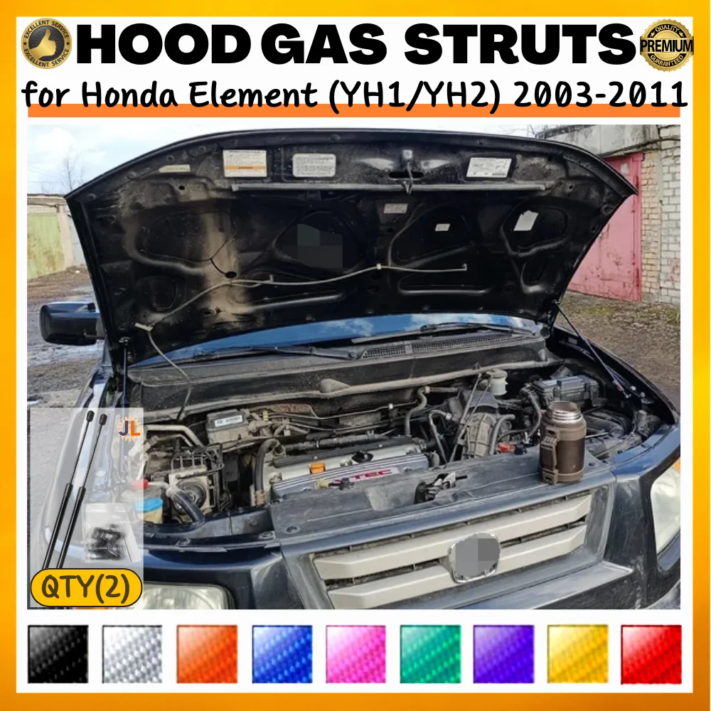 

Qty(2) Hood Struts for Honda Element (YH1/YH2) 2003-2011 Front Bonnet Modify Lift Supports Dampers Gas Springs Shock Absorbers