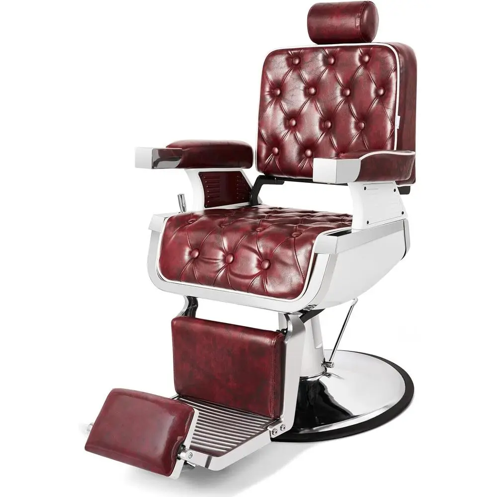 

Парикмахское кресло-реклайнер с гидравлическим механизмом, усиленное, для парикмахеров, стилистов, тату-мастеров, косметологов и спа-салонов (красное)