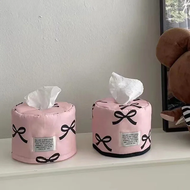

Korean Bow Knot Tissue Box Napkin Holder for Living Room Table Rabbit Tissue Boxes Container Home Car Papers Dispenser Holder
