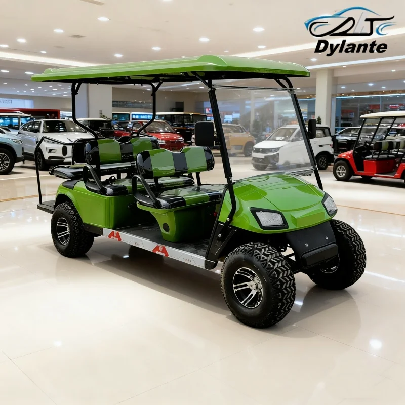 Street Legal Beach Resort 60V 72V Lithium Battery Electric Golf Cart Touch Screen Multimedia Low Beam Headlights With Angel Eyes