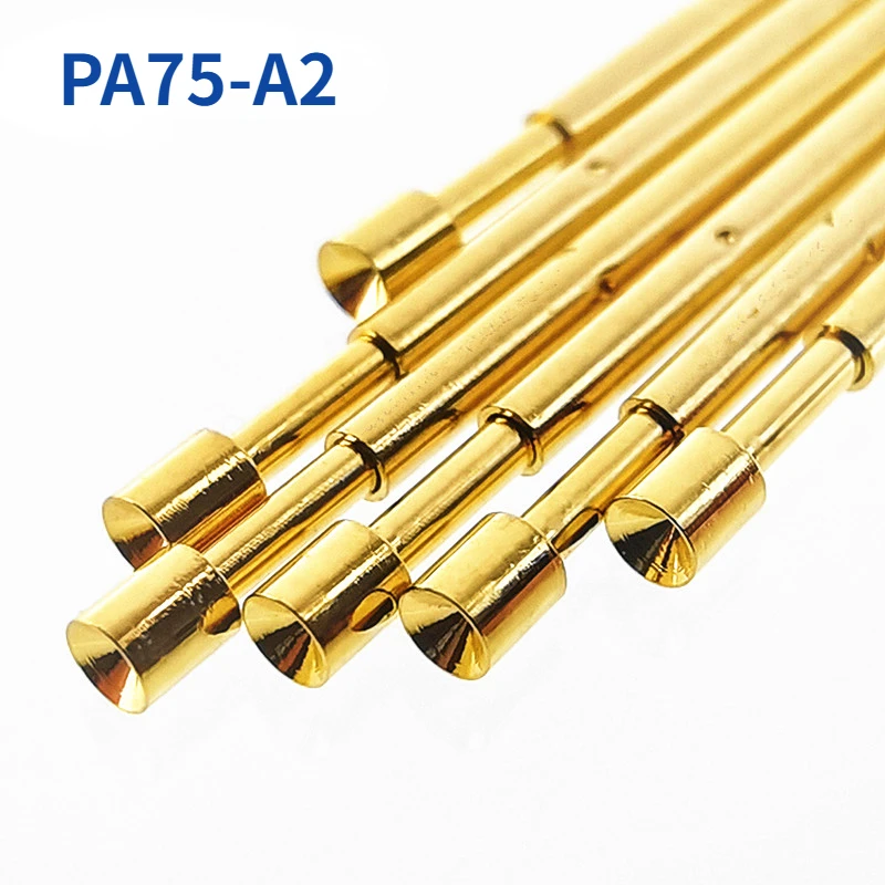 

100PCS/Bag Gold Plated PA75-A2 Cup Head Spring Test Probe Outer Diameter 1.02mm Length 16.5mm PCB Pogo Pin