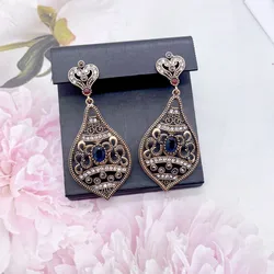 Neovisson Vintage Big Earrings For Women Turkish Ethnic Wedding Drop Earring Handmade Body Jewelry Clothing Accessories