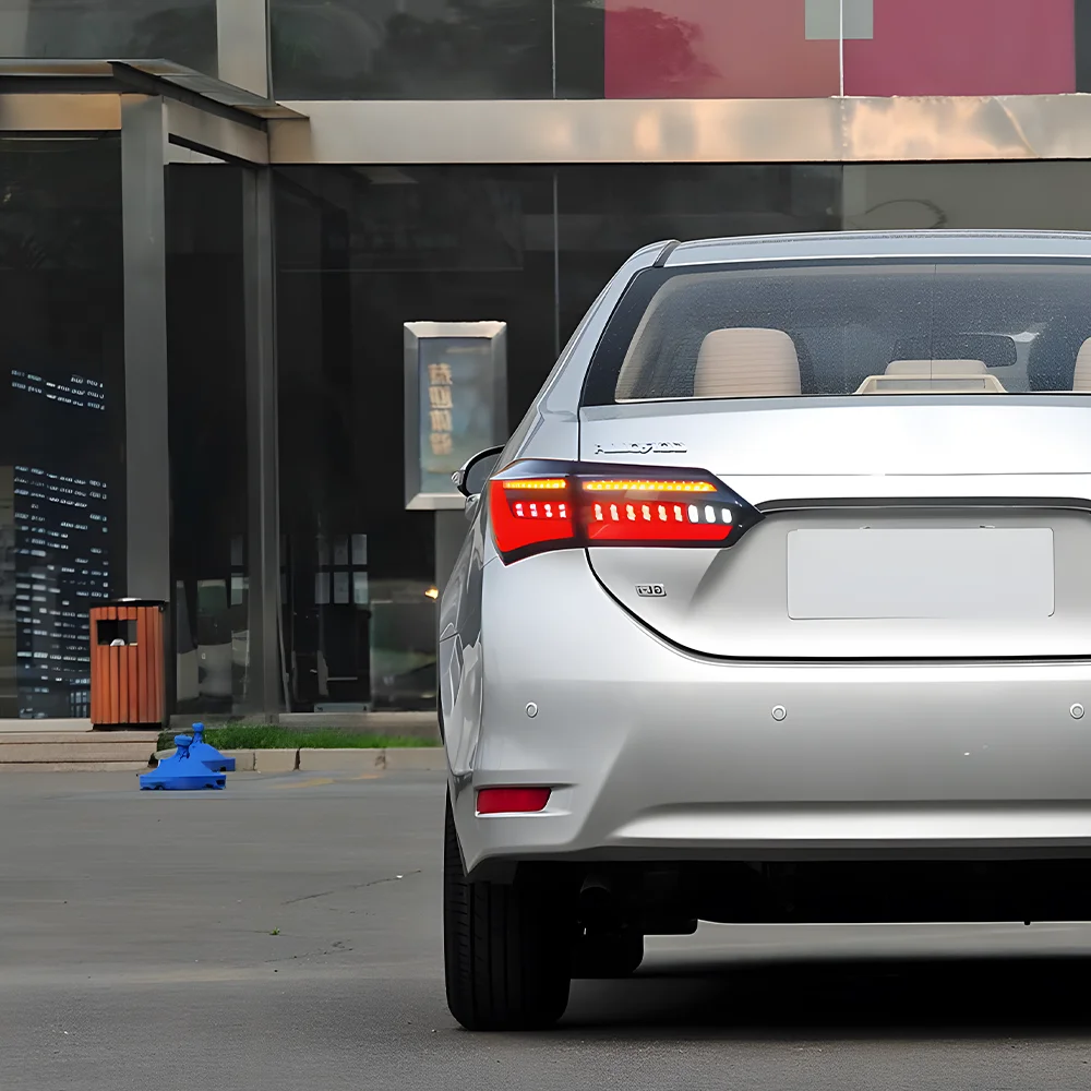 

Для Toyota Corolla 2014-2017 автоматические задние фонари, обновленный динамический мигающий сигнальный светильник, аксессуары, светодиодные автомобильные задние фонари в сборе