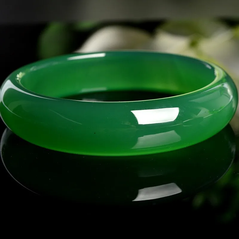 Grade A Green Jade Bangle Women Healing Gemstone Fine Jewelry Genuine Myanmar Jadeite Stone High Ice Burma Jade Bangles Bracelet