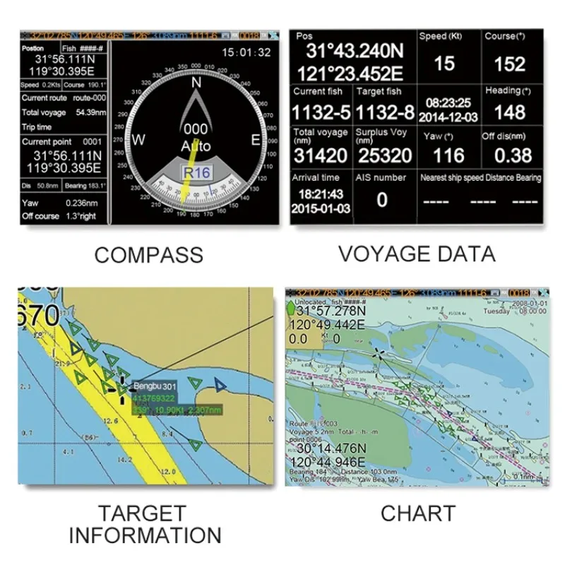 8-inch GPS-kaartplotter Navigator AIS Klasse B Marine voor gebruik in de zee Plastic en aluminium CCS-gecertificeerde boten