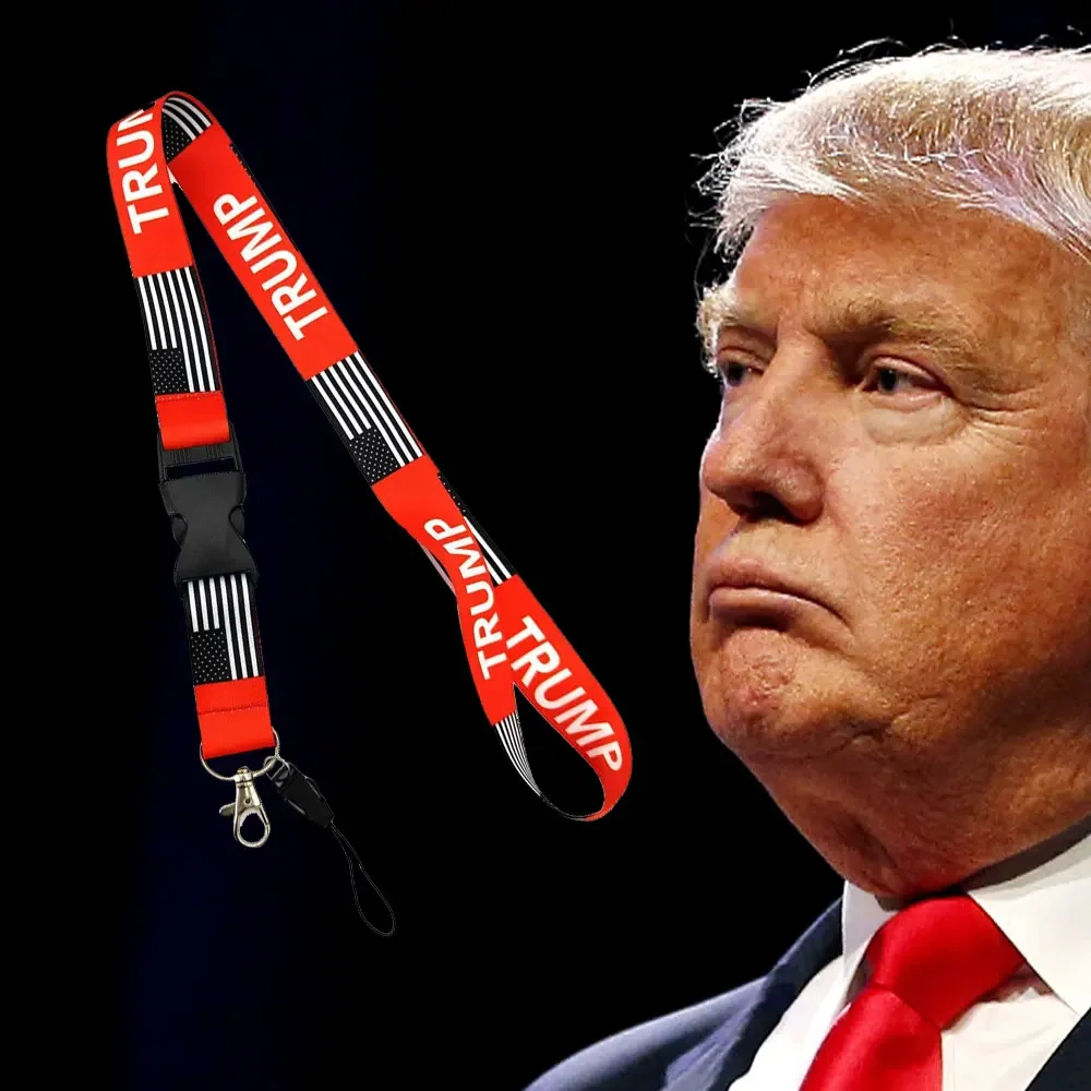 1Pc New Lanyard Strap for Phone American Series Bling Hero Call USB Whistle TRUMP Lanyard Keychains Decoration Accessories