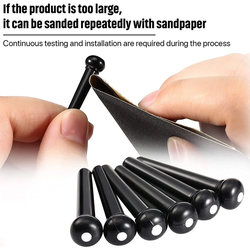 36 قطعة من دبابيس جسر الجيتار الصوتي باللونين الأبيض والأسود مع مزيل مجتذب دبوس الجسر قطعة واحدة في الجيتار