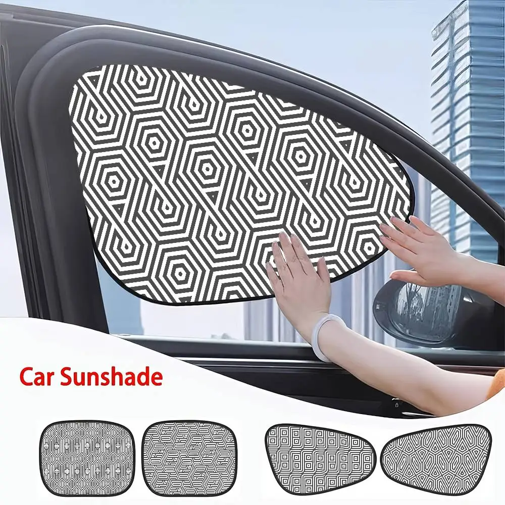 

Солнцезащитный козырек на боковое окно автомобиля с геометрическим узором — складной, защита от ультрафиолета, детская занавеска, универсальный
