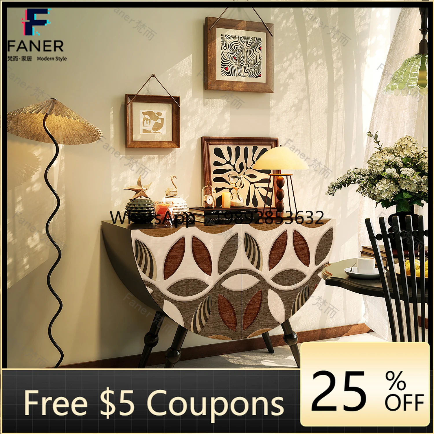 LYY Entryway Wall-Mounted Integrated Sofa Side Cabinet Living Room Solid Wood Storage Cabinet