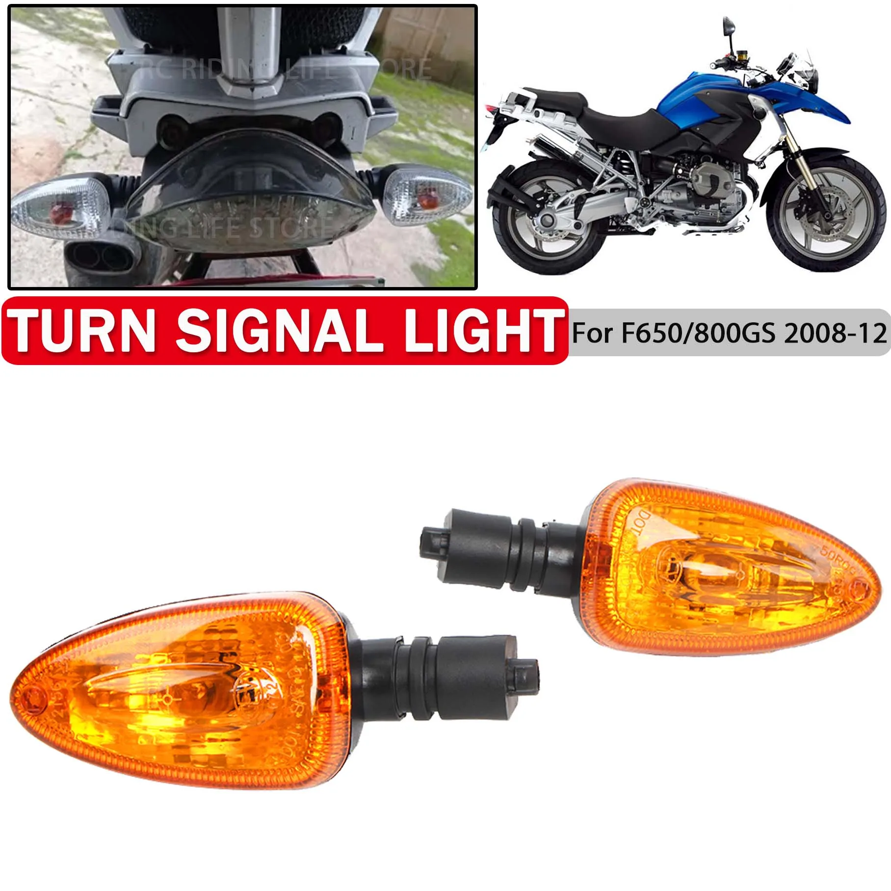 

Front Rear Turn Signal Light For BMW R1200GS OC F650 F800 GS 2008-2012 F 800R 800S 800ST K1300R K 1200R 1200S Indicator Blinker