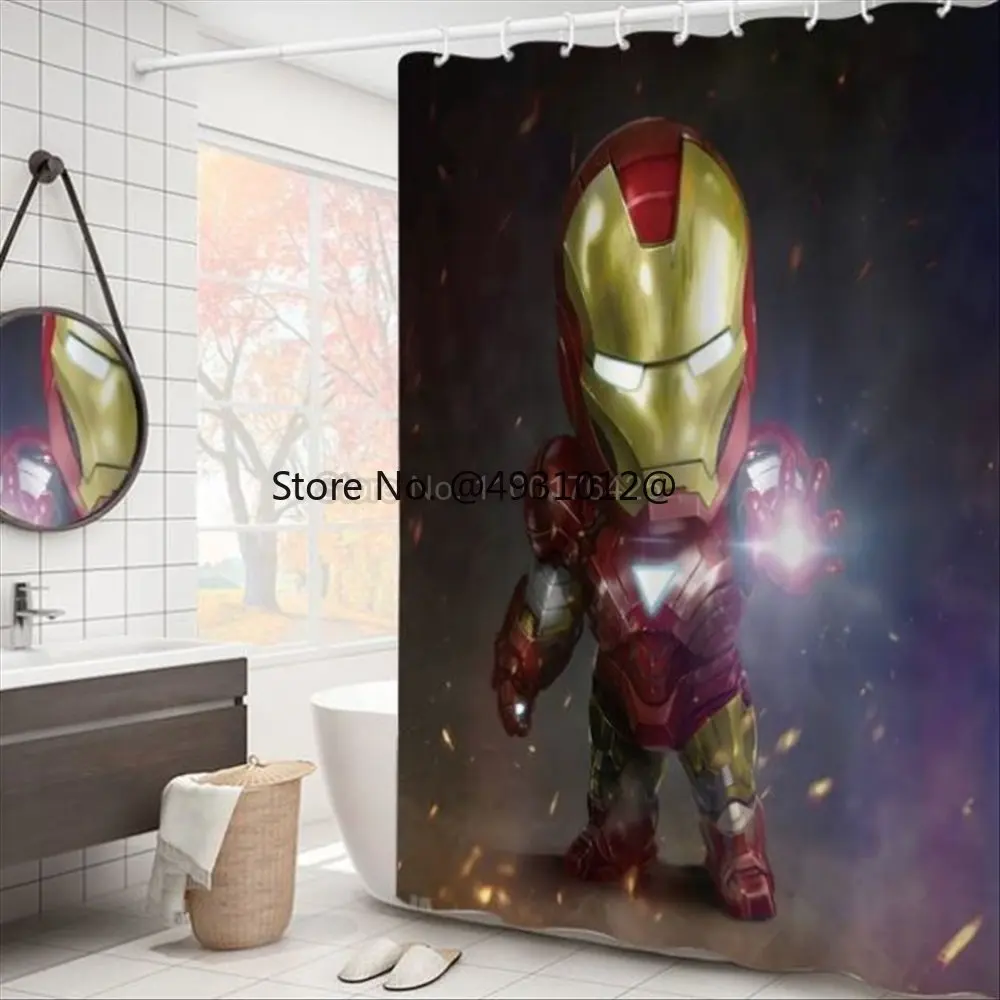  Cartoon Avengers Hulk Shower Curtain Anime 3D Printed Bathroom Trendy Home Decor Waterproof Window Curtains for Bath