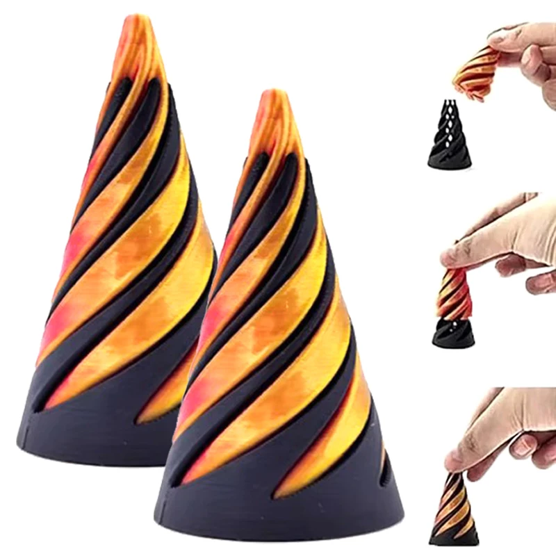 Inteligência para crianças desenvolvimento espiral cone brinquedo fidget jogos de matemática ornamentos decorativos 3d impresso espiral cone brinquedo