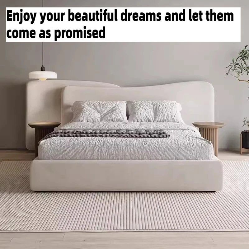 

180x200cm Headboard Double Bed Wooden Designer Cloth Full Frame Bed 2 People Home King Size Twin Luxury Bedroom Hotel Furniture