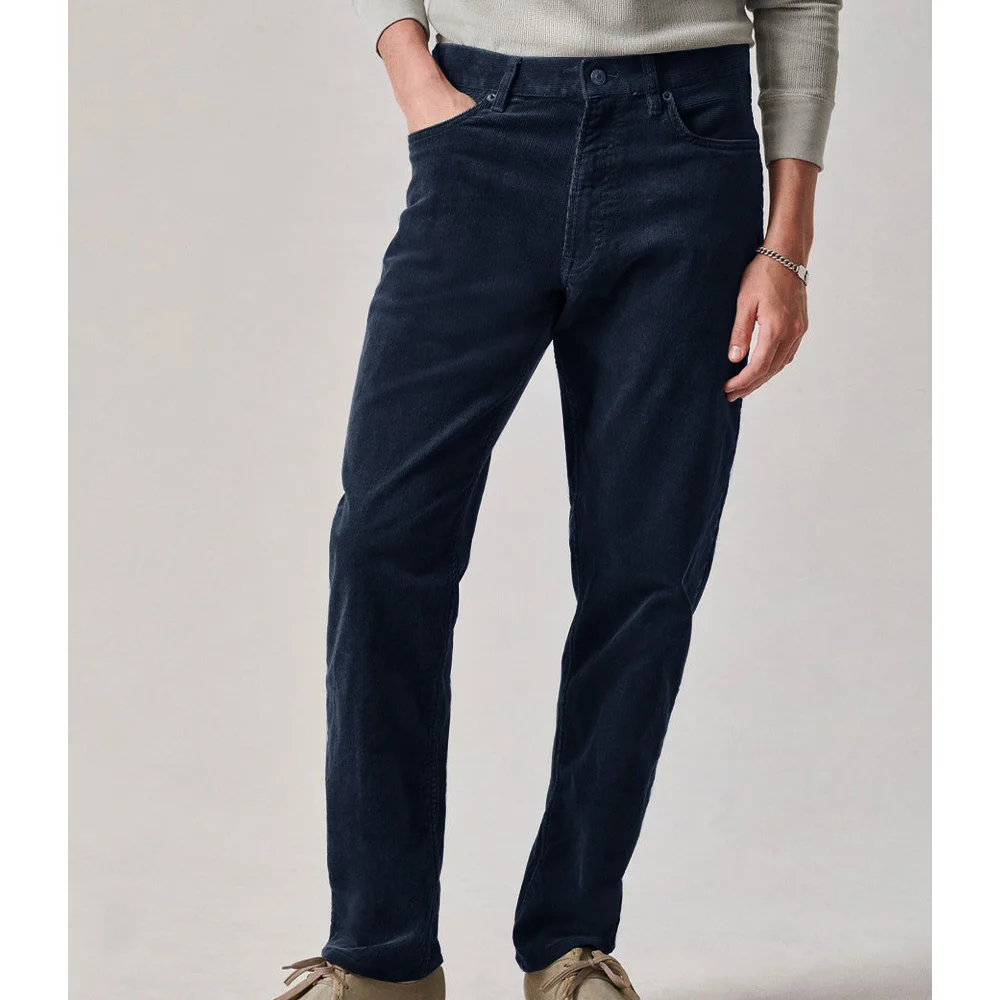 Mens Corduroy Dress Pants Solid Color Flat Front Tapered Trousers Slim Fit Fashion Comfortable Breathable Men Casual Office Pant