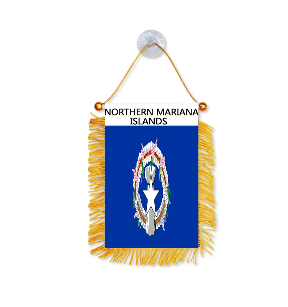 Entrega diretamente decoração da janela do carro mancha bunting flâmula das terras da MARIANA NORTE bandeiras