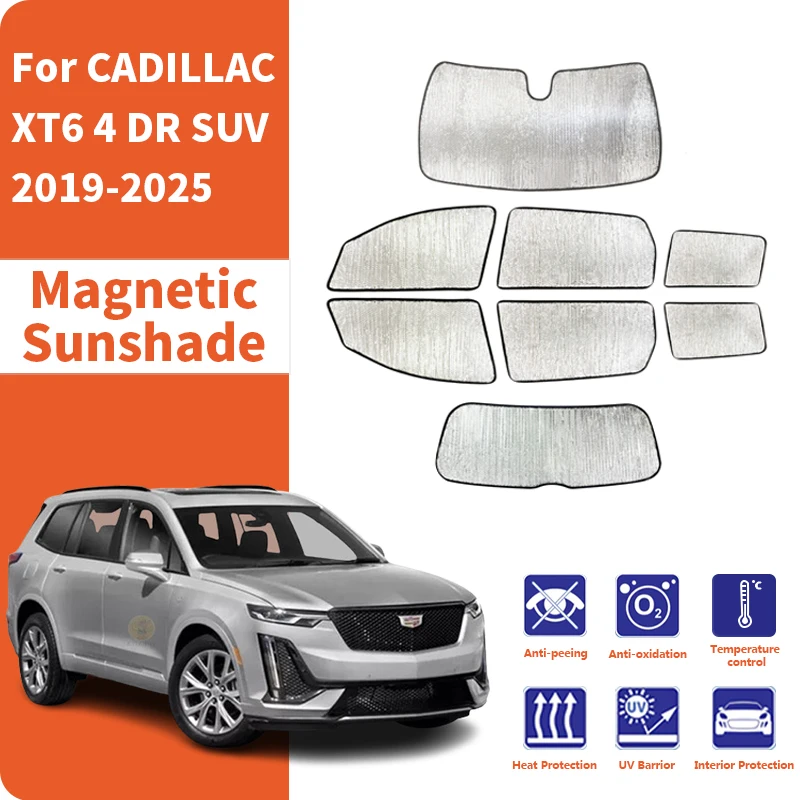 Custom Car Window Sunshade Anti-UV Car Sun Window Visors Sunshade Covers Accessories For CADILLAC XT6 4 DR SUV 2019-2025