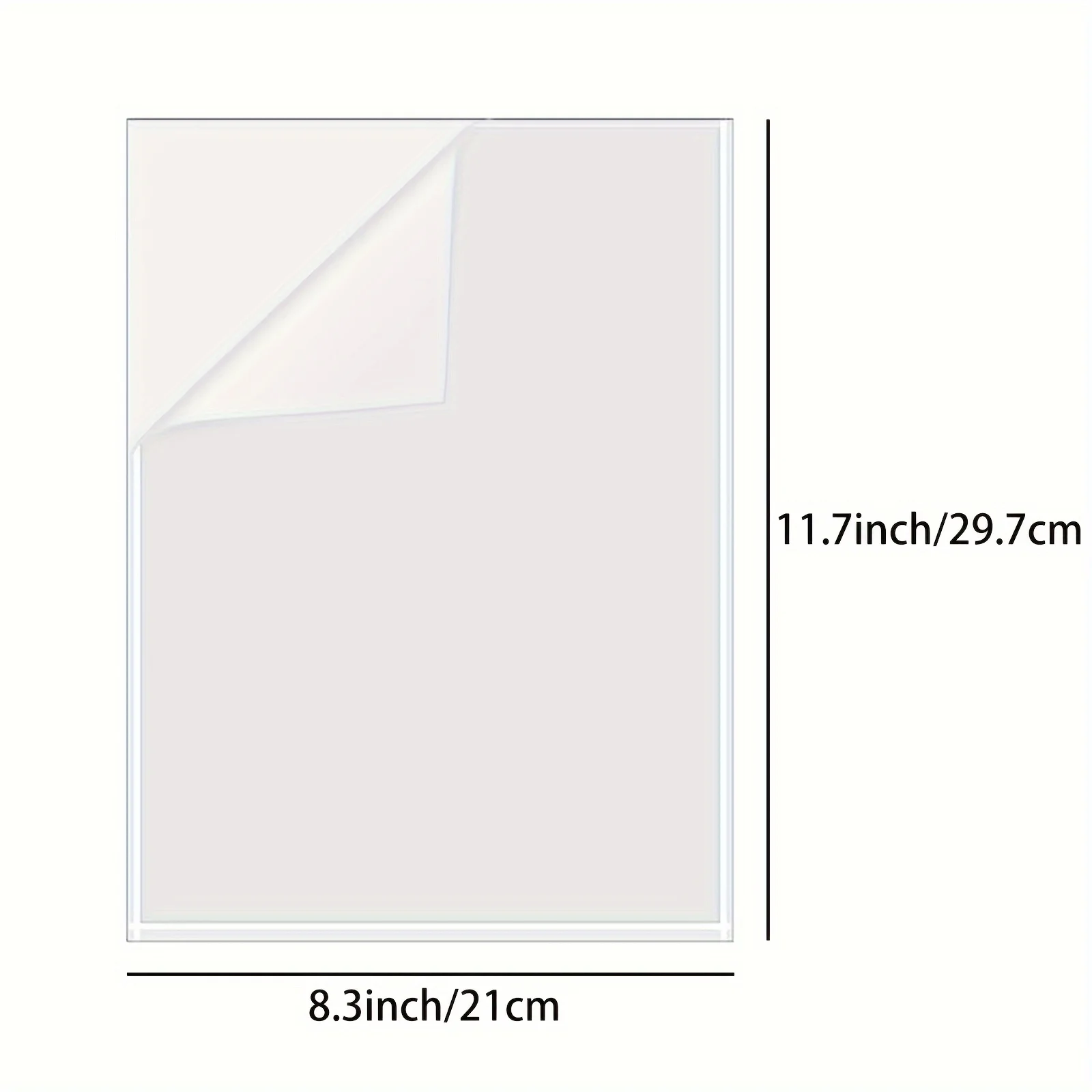 A4 Size Clear Self-Adhesive Laminate Sheets Pack of 20 Waterproof Photo Sticker Film No Machine Or Heat Required