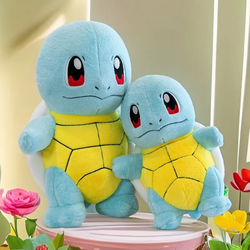 35-60cm 포켓몬 ‌ Squirtle 플러시 장난감 만화 애니메이션 박제 Kawaii 장식 편안한 귀여운 거북이 베개 소녀 생일 선물 인형