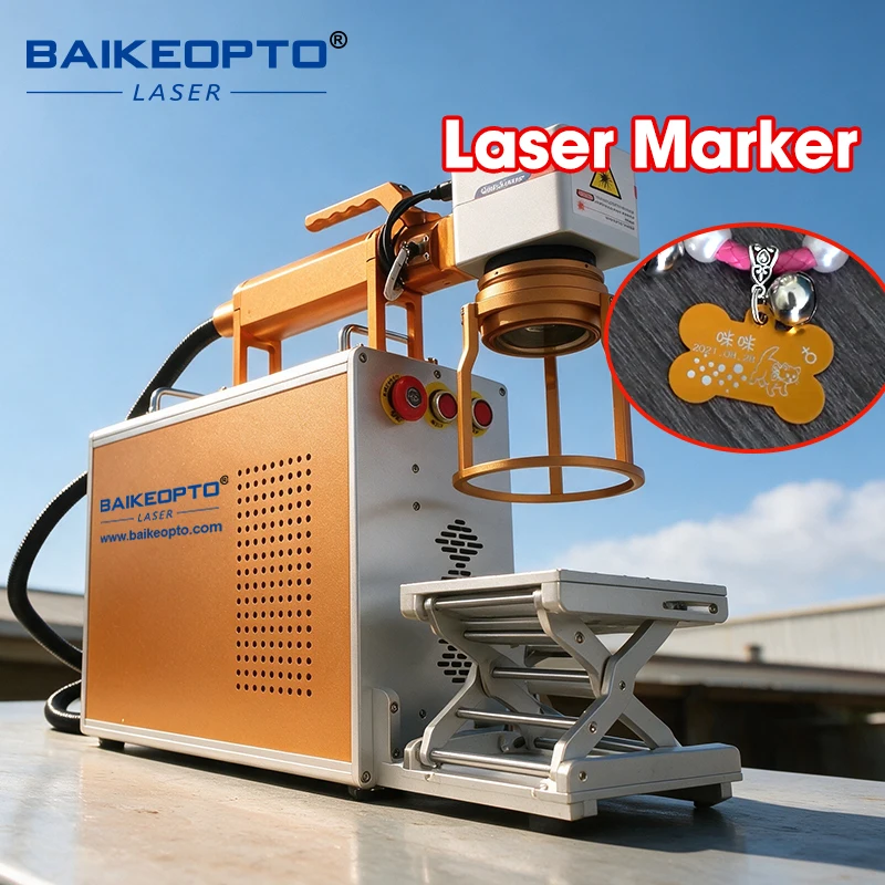 Handheld Metal Fiber Laser Marking Machine 20W 30W Portable Lightweight Engraver for Jewelry Metal Marking Work view 2