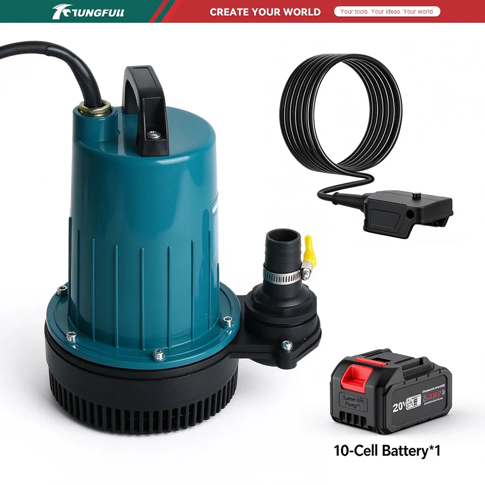 21V Lithium Submersible Pump Portable Self-Priming Multifunctional Water Pump for Fish Tank Vegetable Gardening And Home Use