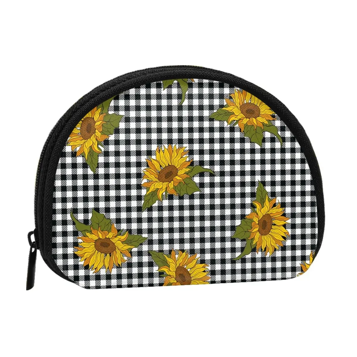 Sunflowers Patterns 3D Printing Coin Purse Ladies Shopping Portable Silver  Bag Travel Mini Credit Card ID   Gift