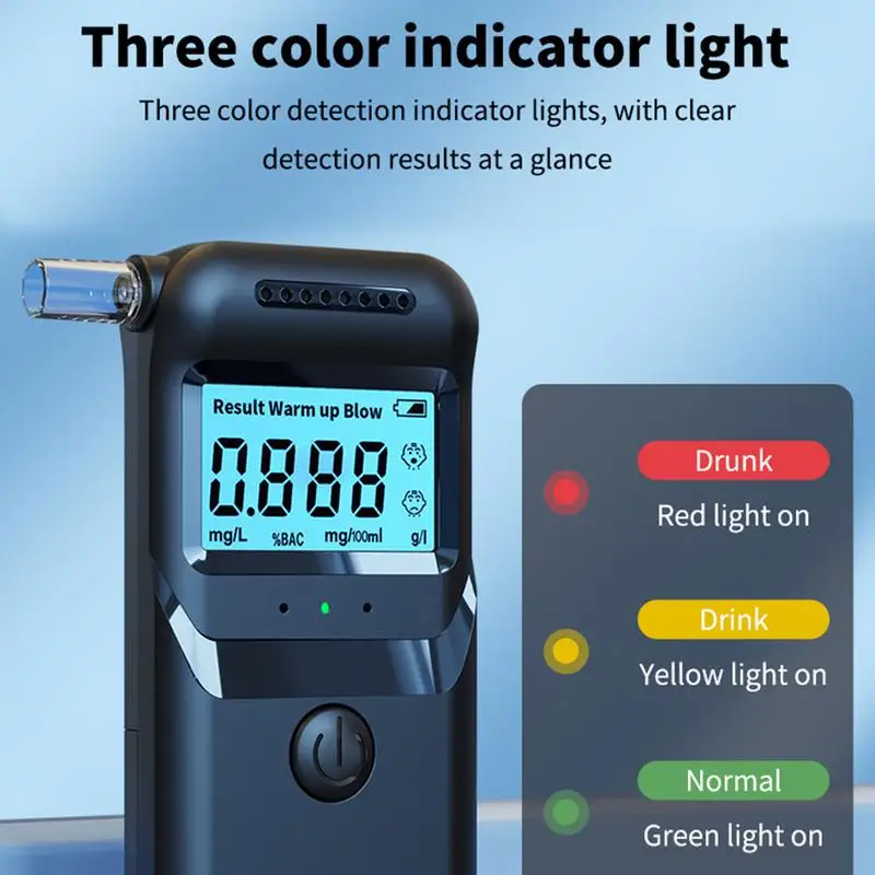 Portable Alcohol Tester LCD Display Professional Breathalyzer Electronic Digital Breath Alcohol Test Tools for Home Parties