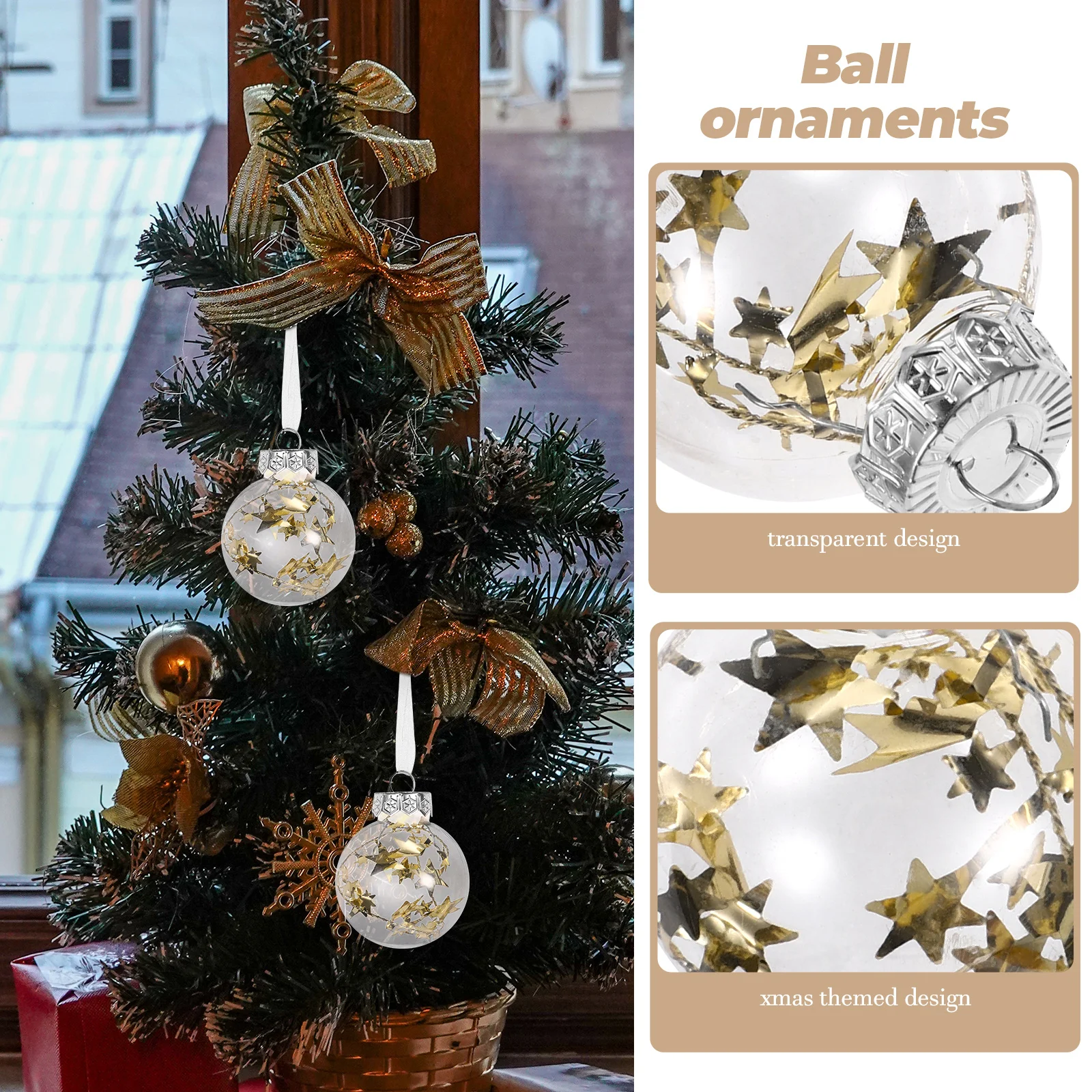

24 Pcs Christmas Ball Pendant Fall Decor Decorative Pendants Craft Ornaments for Tree 6cm Hanging Plastic Decorations Holiday